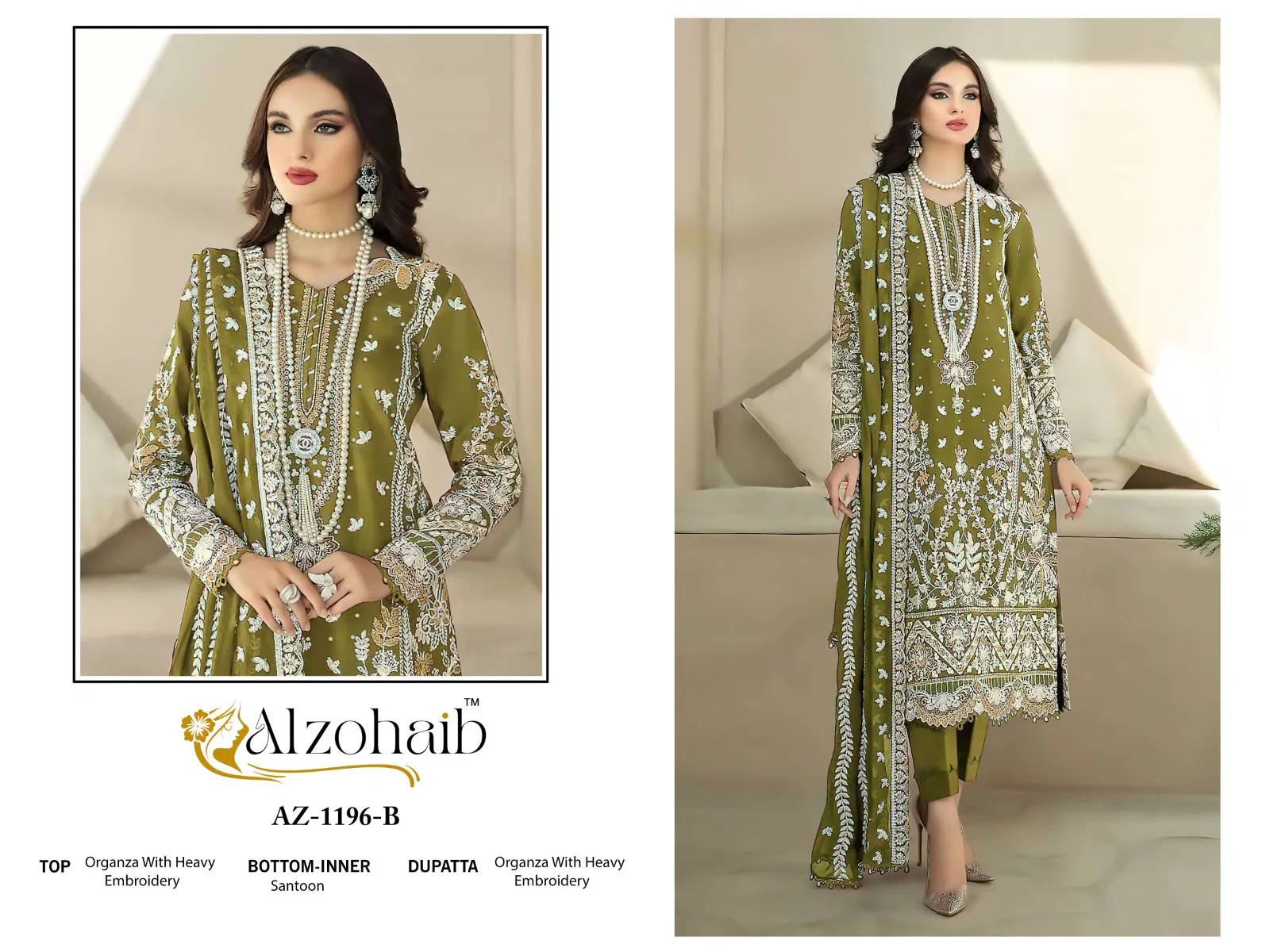 Safa Vol 1 By Alzohaib Organza Pakistani Wholesale Salwar Suits In India
